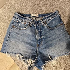 Abercrombie & Fitch Blue Distressed Jean Shorts